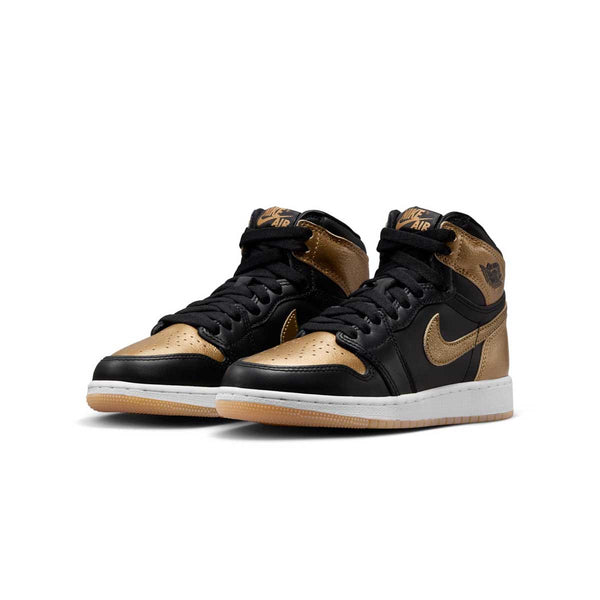 Kids Air Jordan 1 Retro High OG 'Black Metallic Gold'