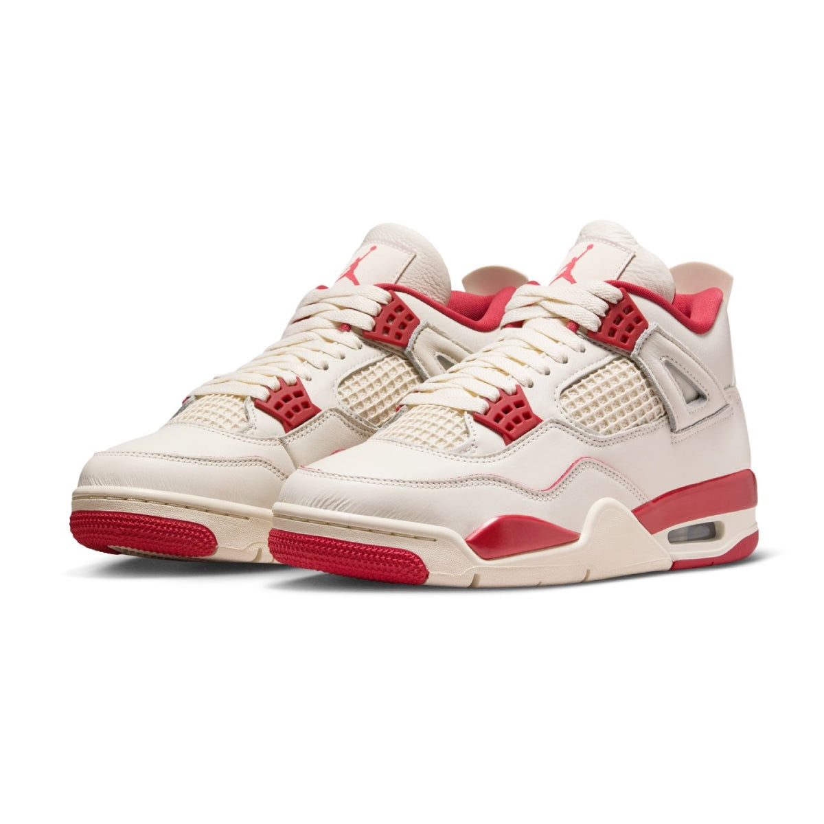 Wmns Air Jordan 4 Retro 'Pale Ivory and Tough Red'