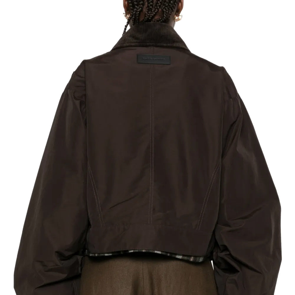 Nylon Ruched Jacket 'Dark Brown'