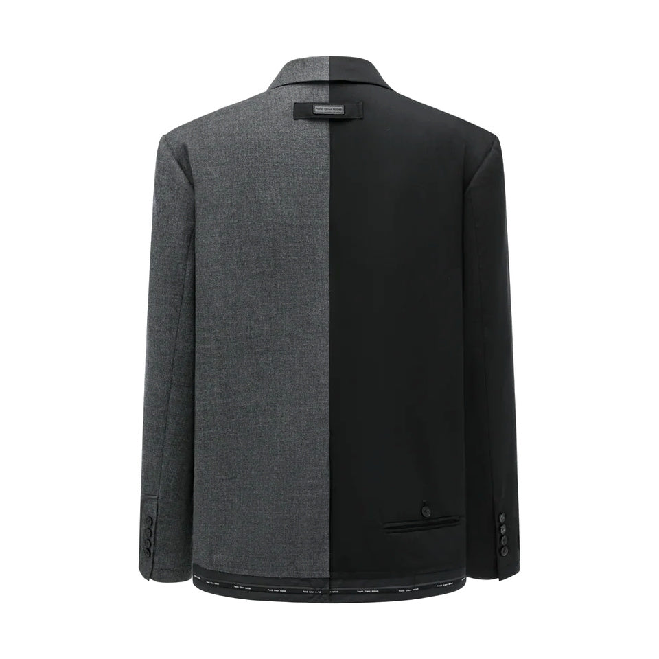 Wrap Belt Deconstructed Blazer 'Black Grey'