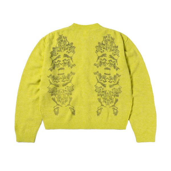 + Aries Print Cardigan 'Lime Sheen'