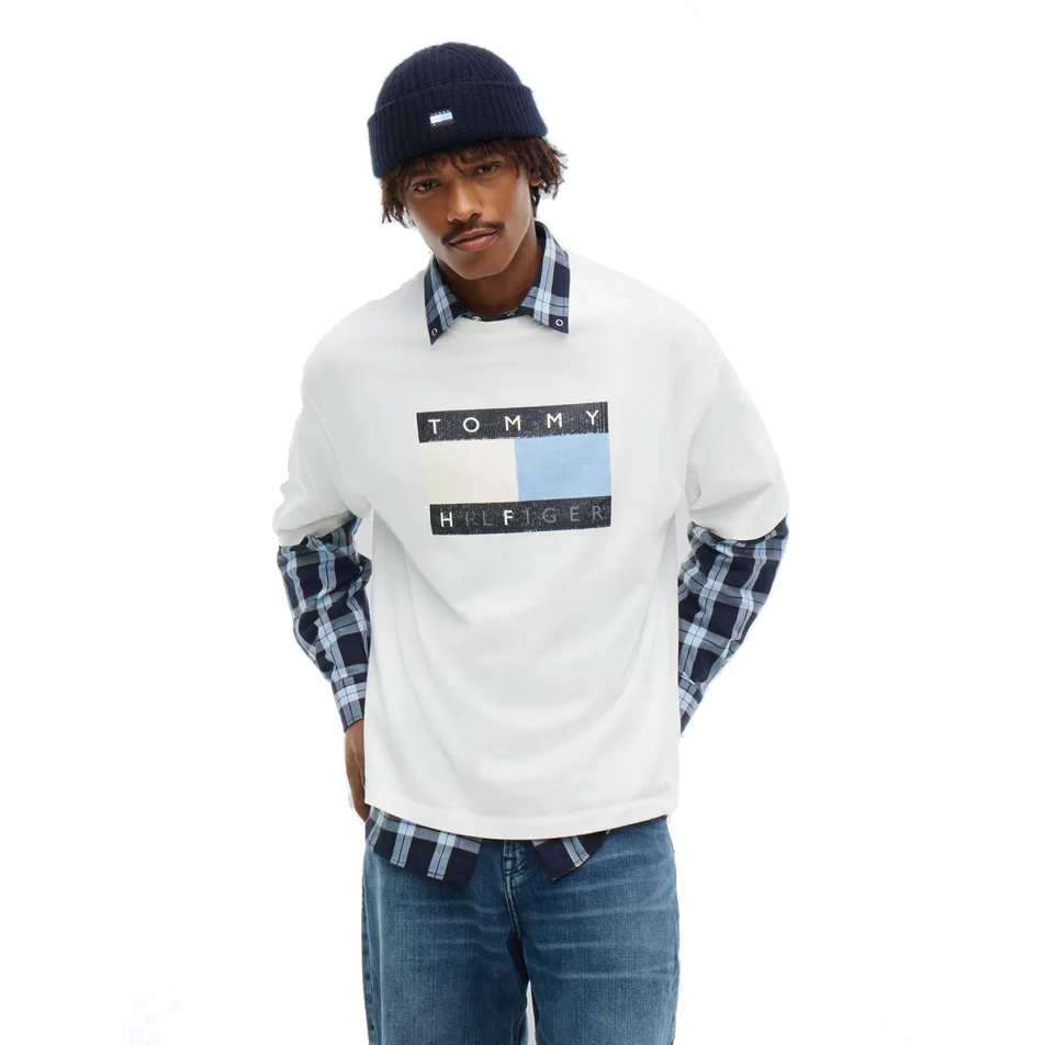 + Fragment Distressed Flag Tee 'Ecru'