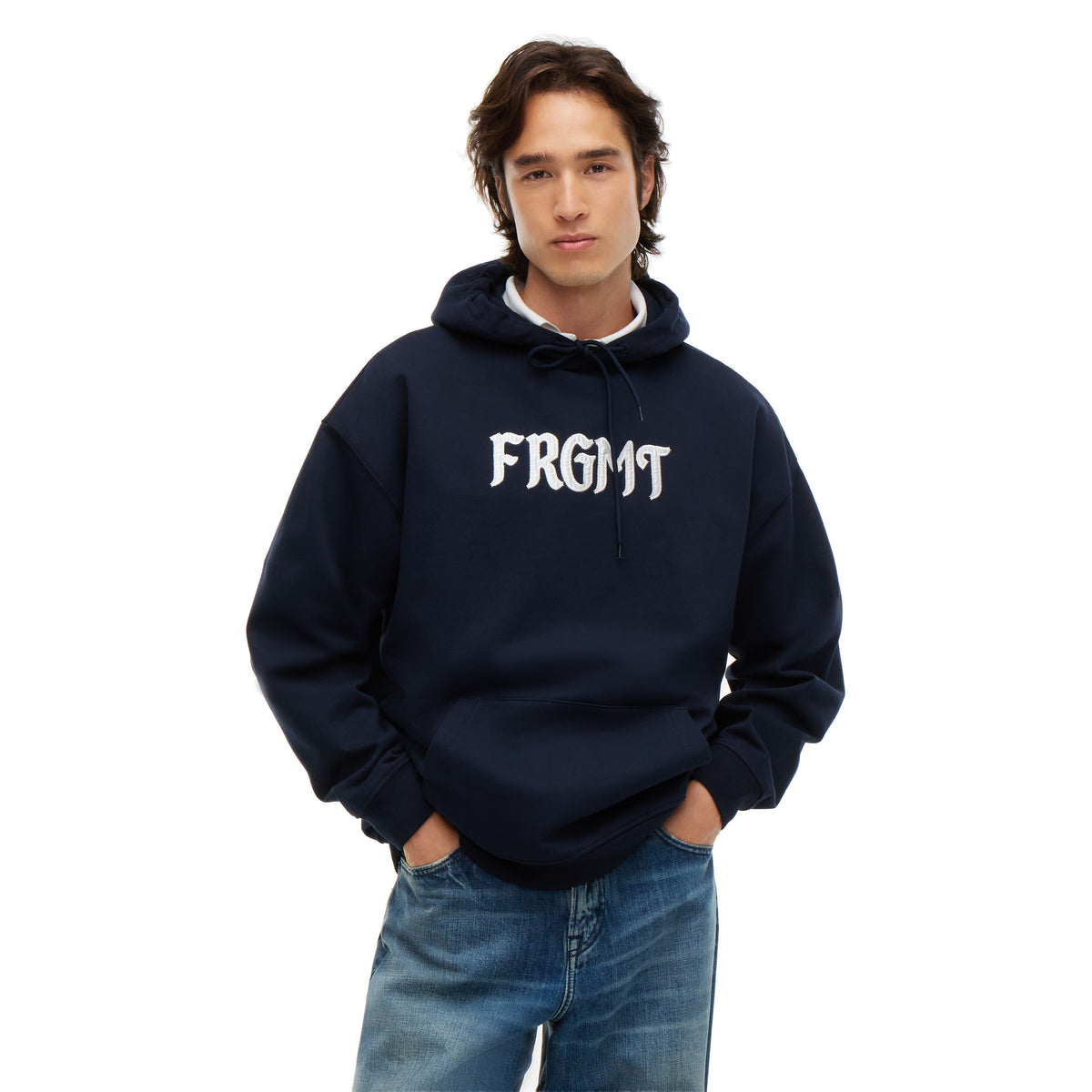 + Fragment Logo Hoodie 'Navy Blue'