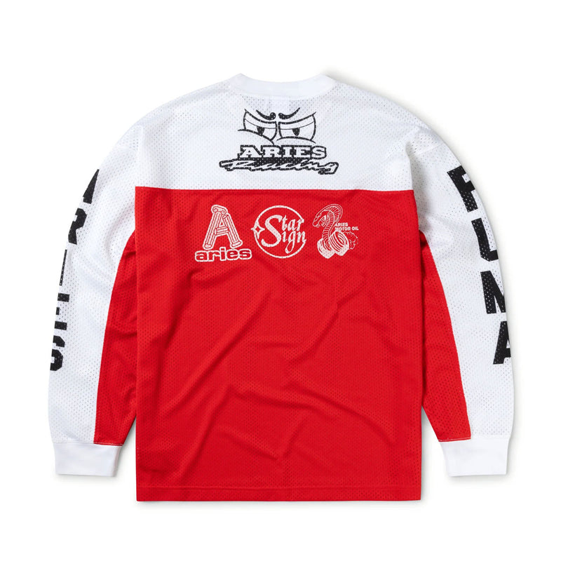 + Aries Moto Mesh L/S Tee 'For All Time Red'