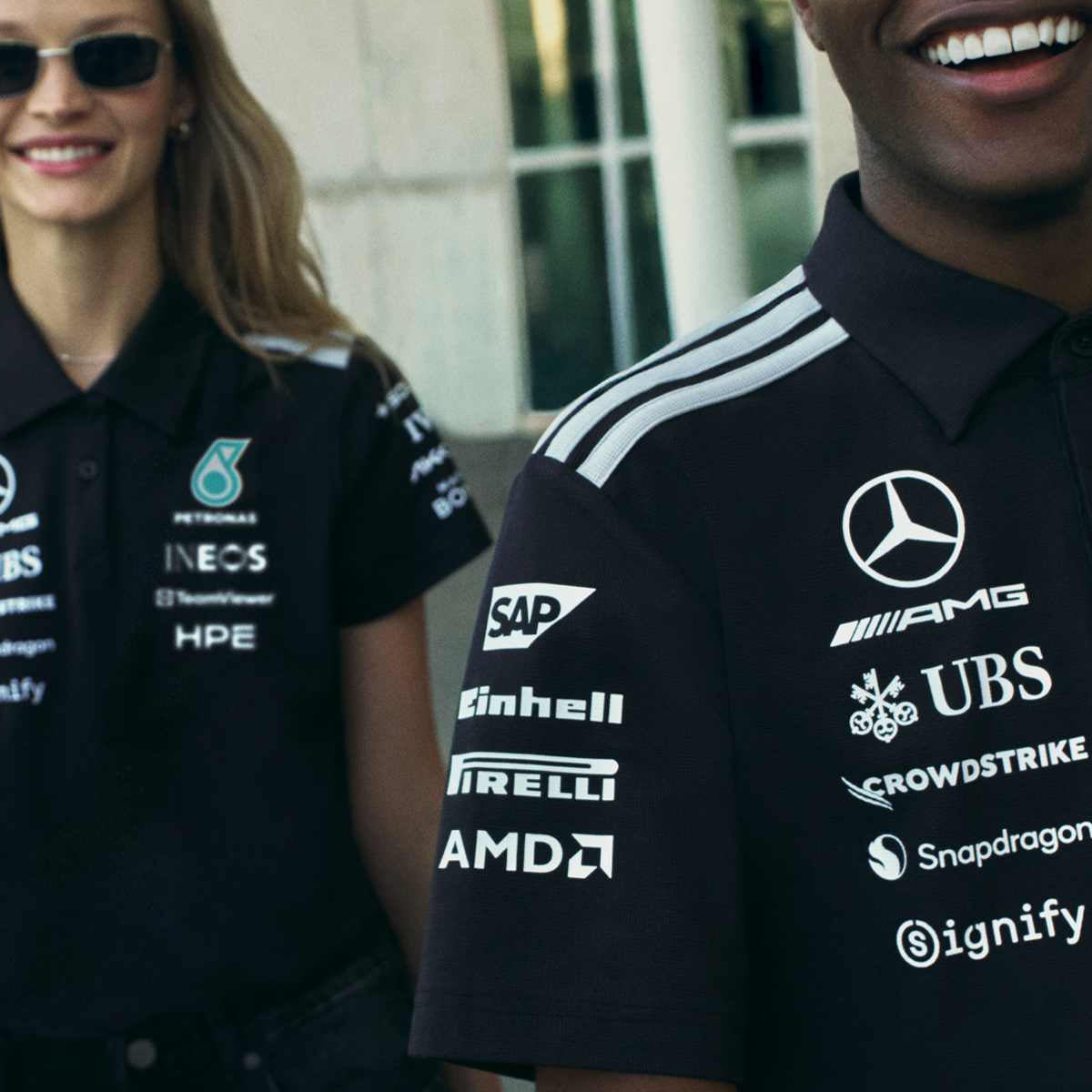 + Mercedes AMG Petronas F1 Team Engineers Polo Tee 'White'