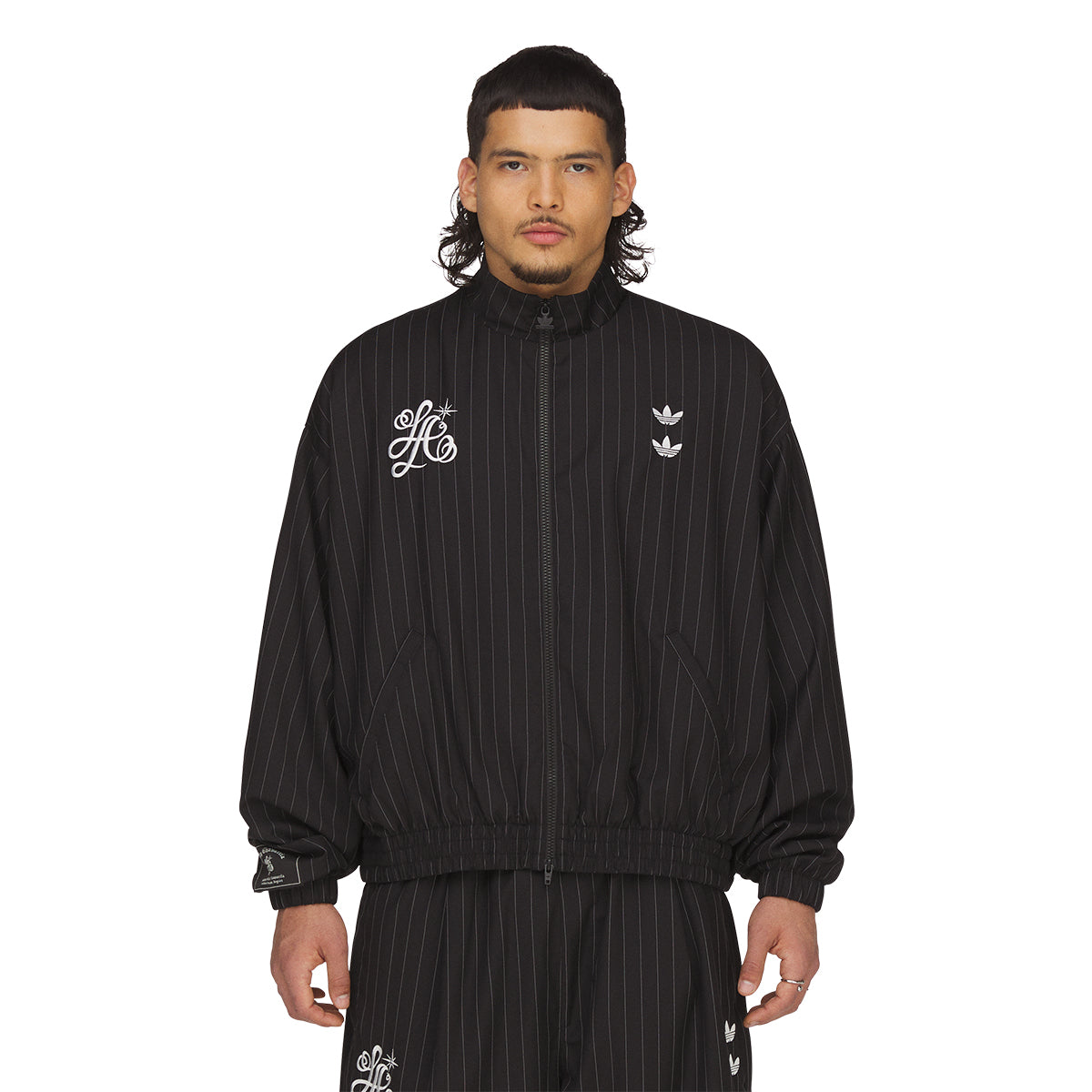 + Willy Chavarria Pinstripe Track Jacket 'Black'
