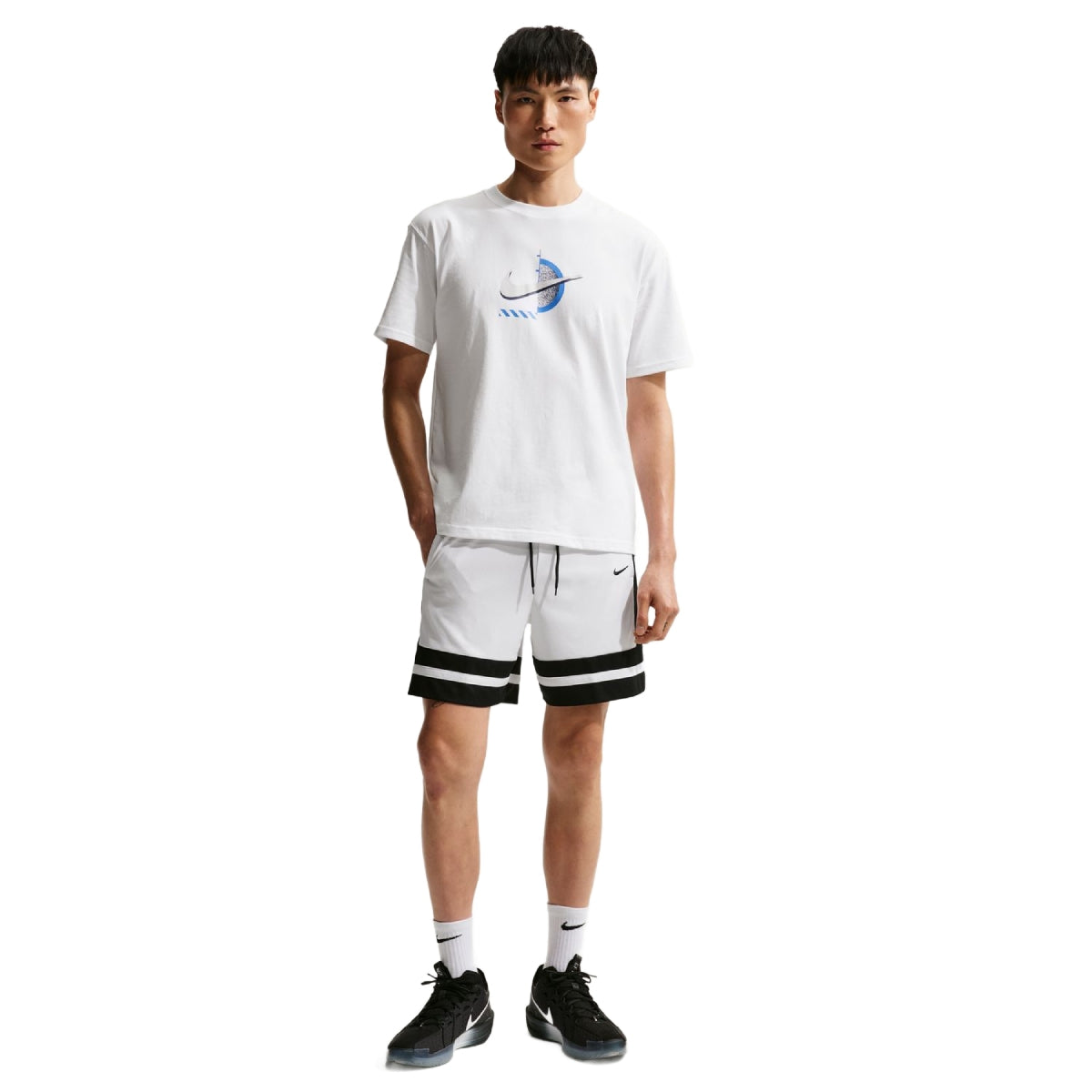 Dri-Fit 8 Inch Basketball Shorts 'White Black'