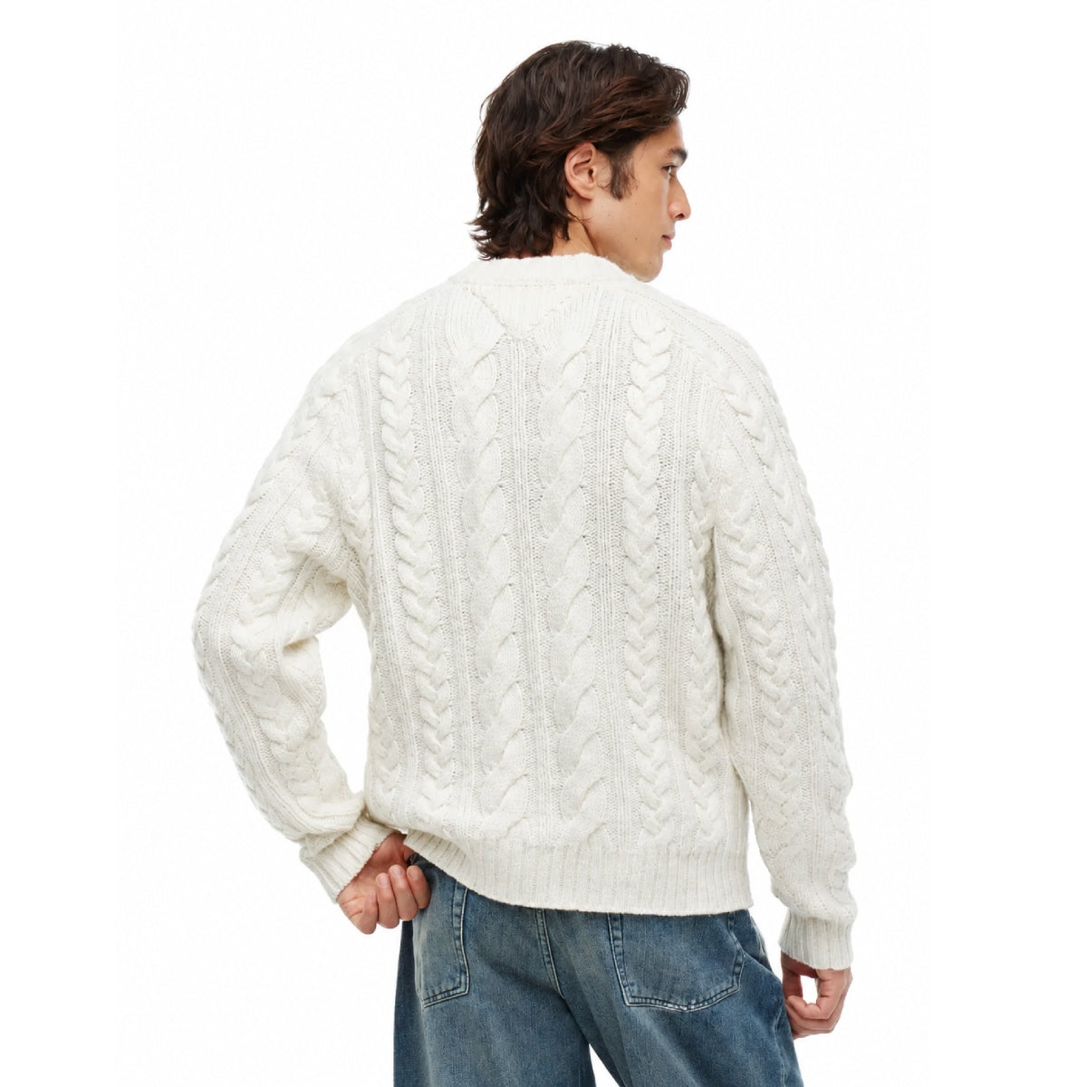 + Fragment Flag Sweater 'Ecru Well Water'