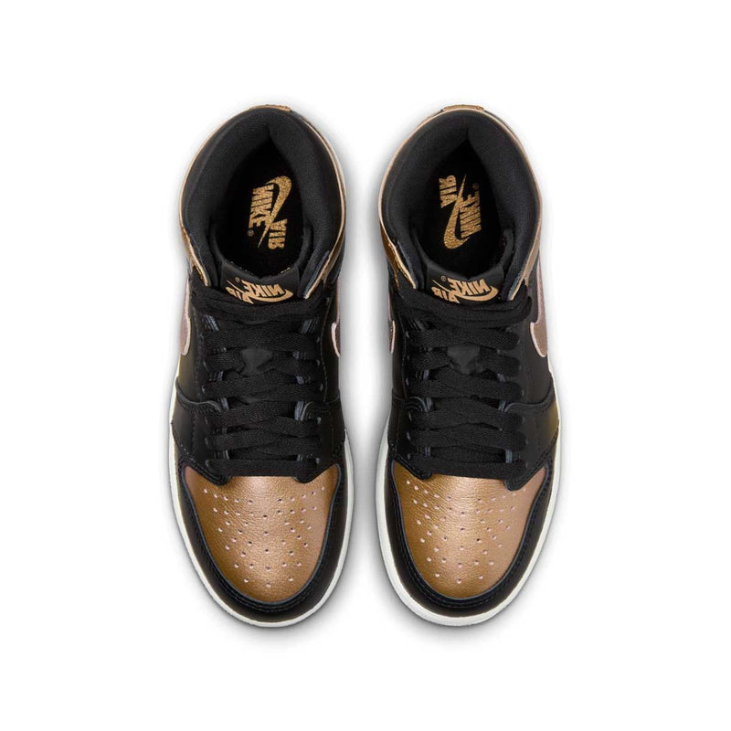 Kids Air Jordan 1 Retro High OG 'Black Metallic Gold'