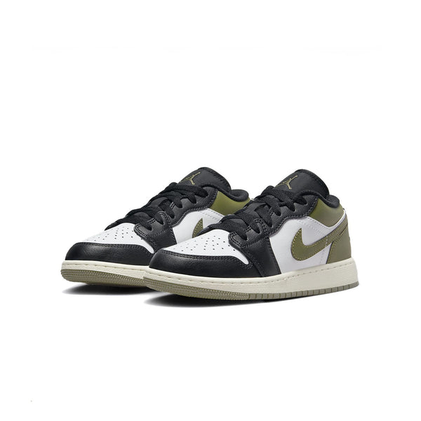 Kids Air Jordan 1 Low 'Black Toe Medium Olive'