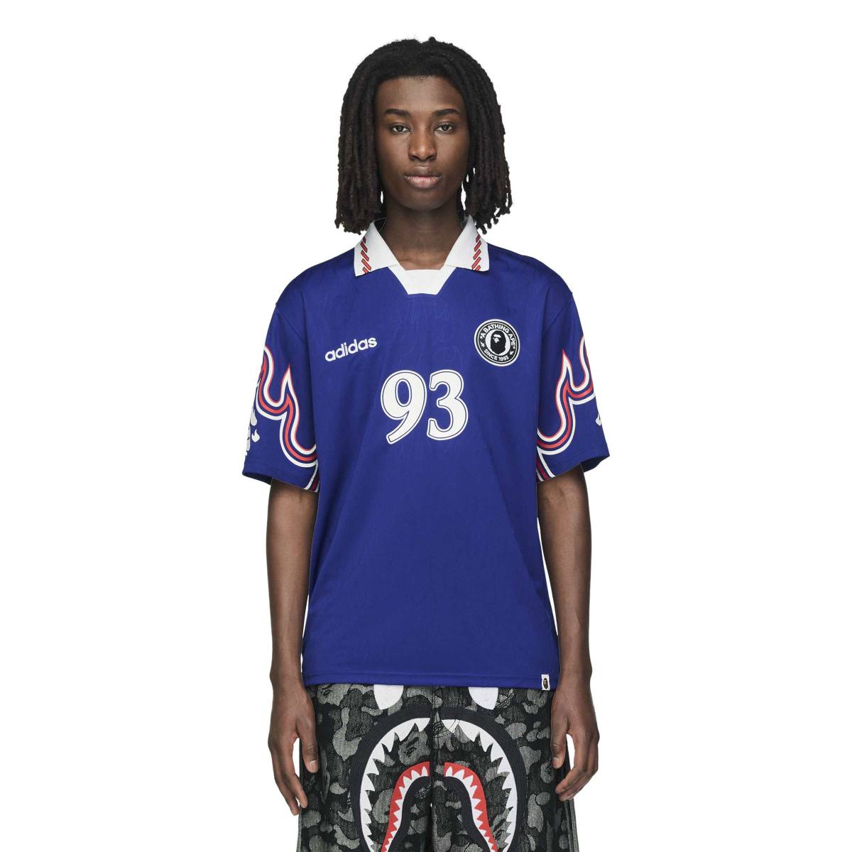 + BAPE SSL Flame Jersey Japan Blue'