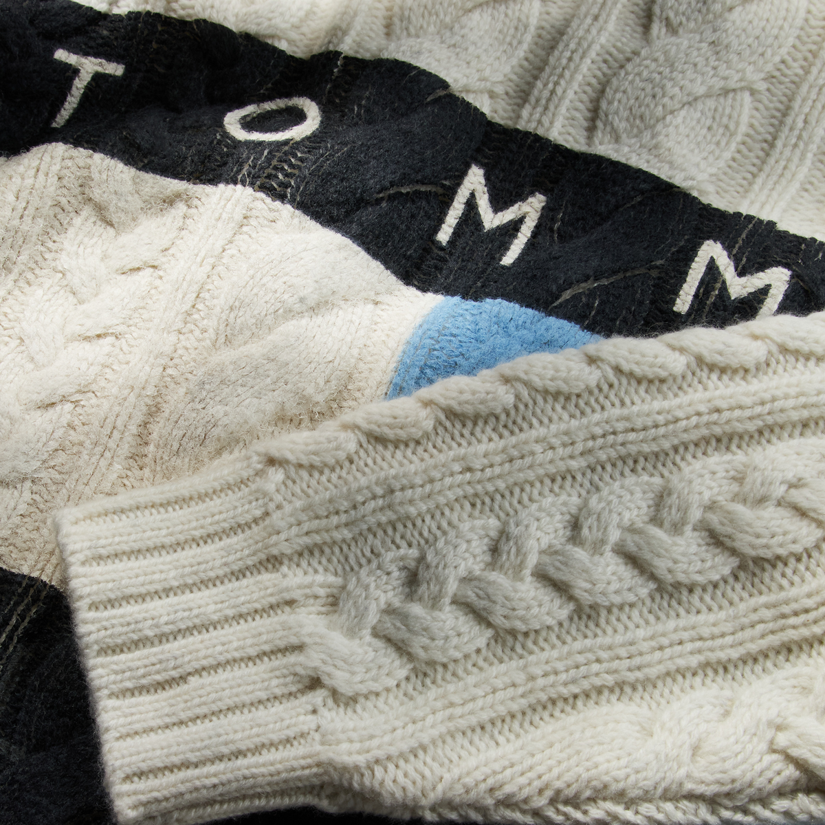 + Fragment Flag Sweater 'Ecru Well Water'