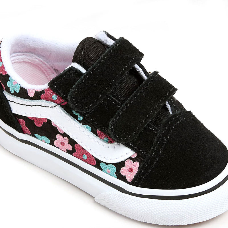 Toddlers Old Skool Hook & Loop 'Flower Glitter'