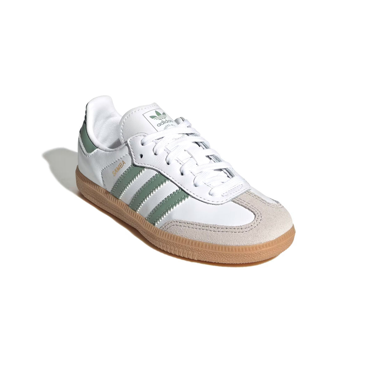 adidas originals Kids Samba OG 'Cloud White Silver Green adidas originals Kids Samba OG 'Cloud White Silver Green