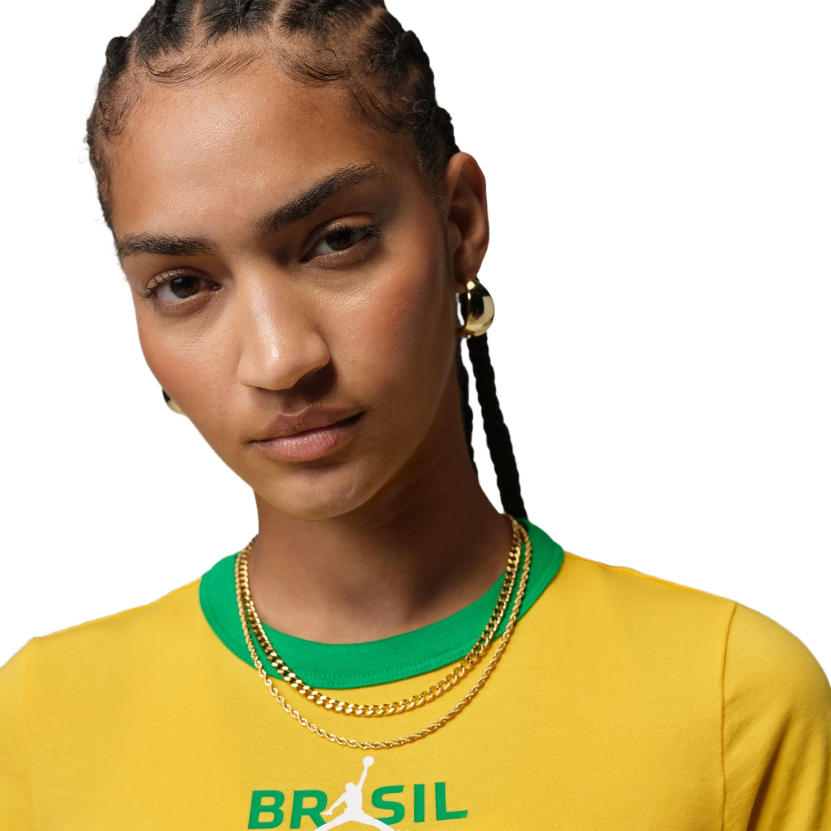 + Brasil Futebol Wmns Graphic Brasil Crewneck Top 'Varsity Maize'