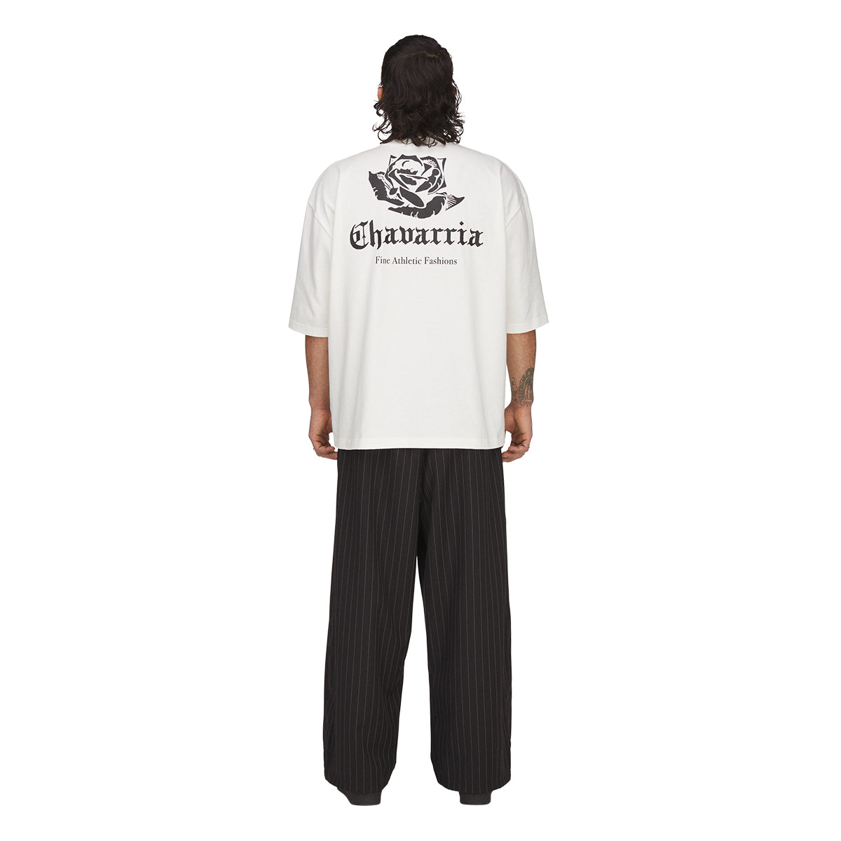 + Willy Chavarria Pinstripe Track Pant 'Black'