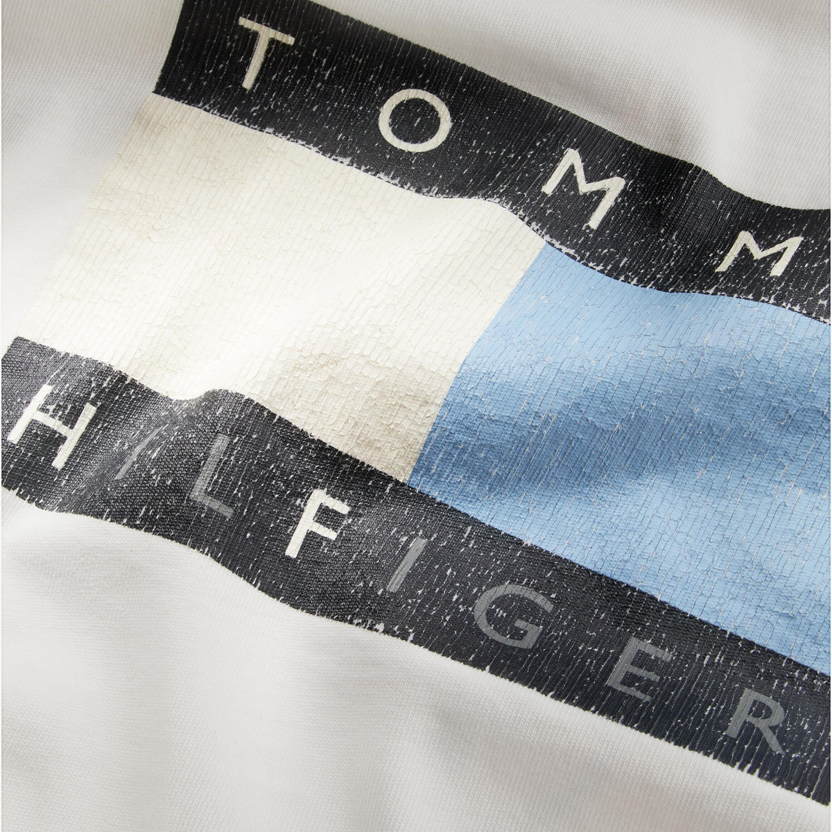 + Fragment Distressed Flag Tee 'Ecru'