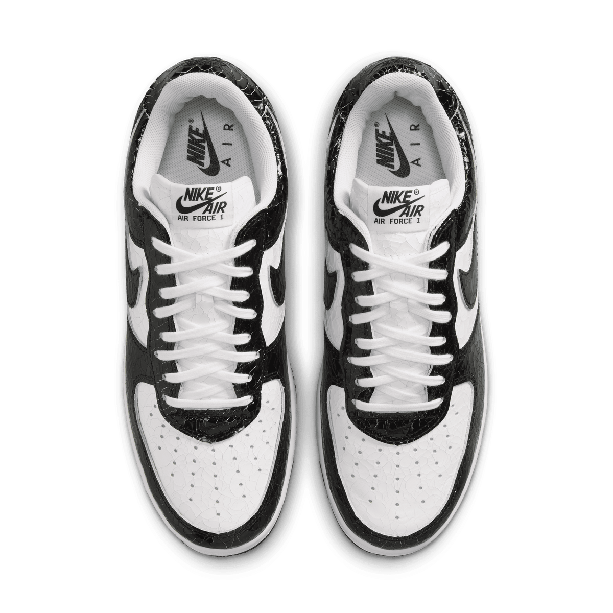 Air Force 1 Cracked Leather 'Black White'