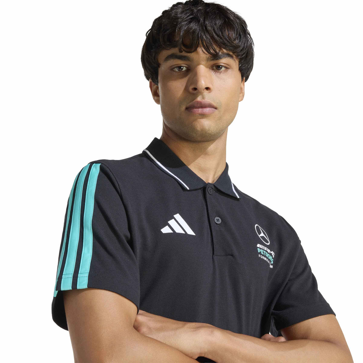 + Mercedes AMG Petronas F1 Team DNA Polo Tee 'Black Semi Mint Rush'