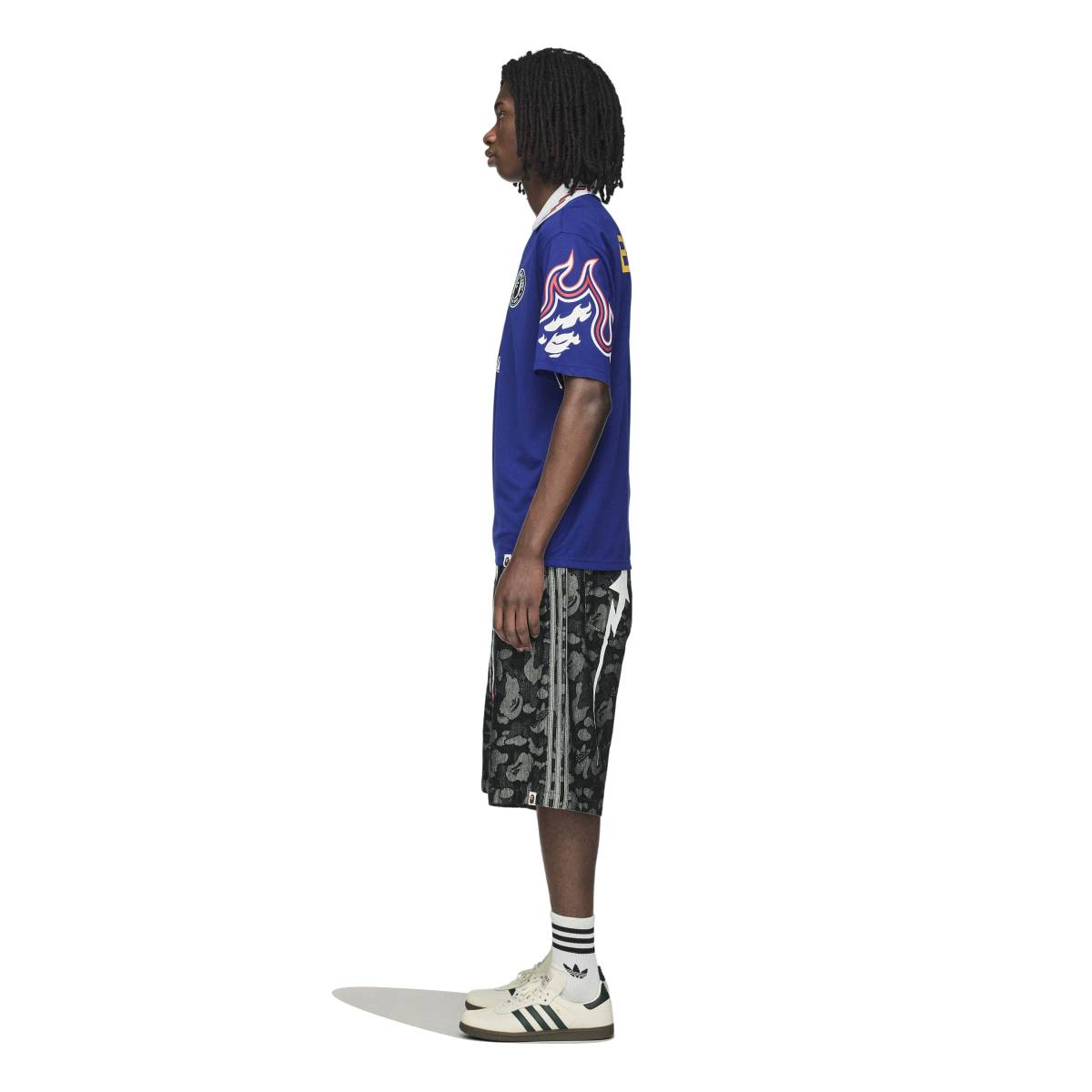 + BAPE SSL Flame Jersey Japan Blue'