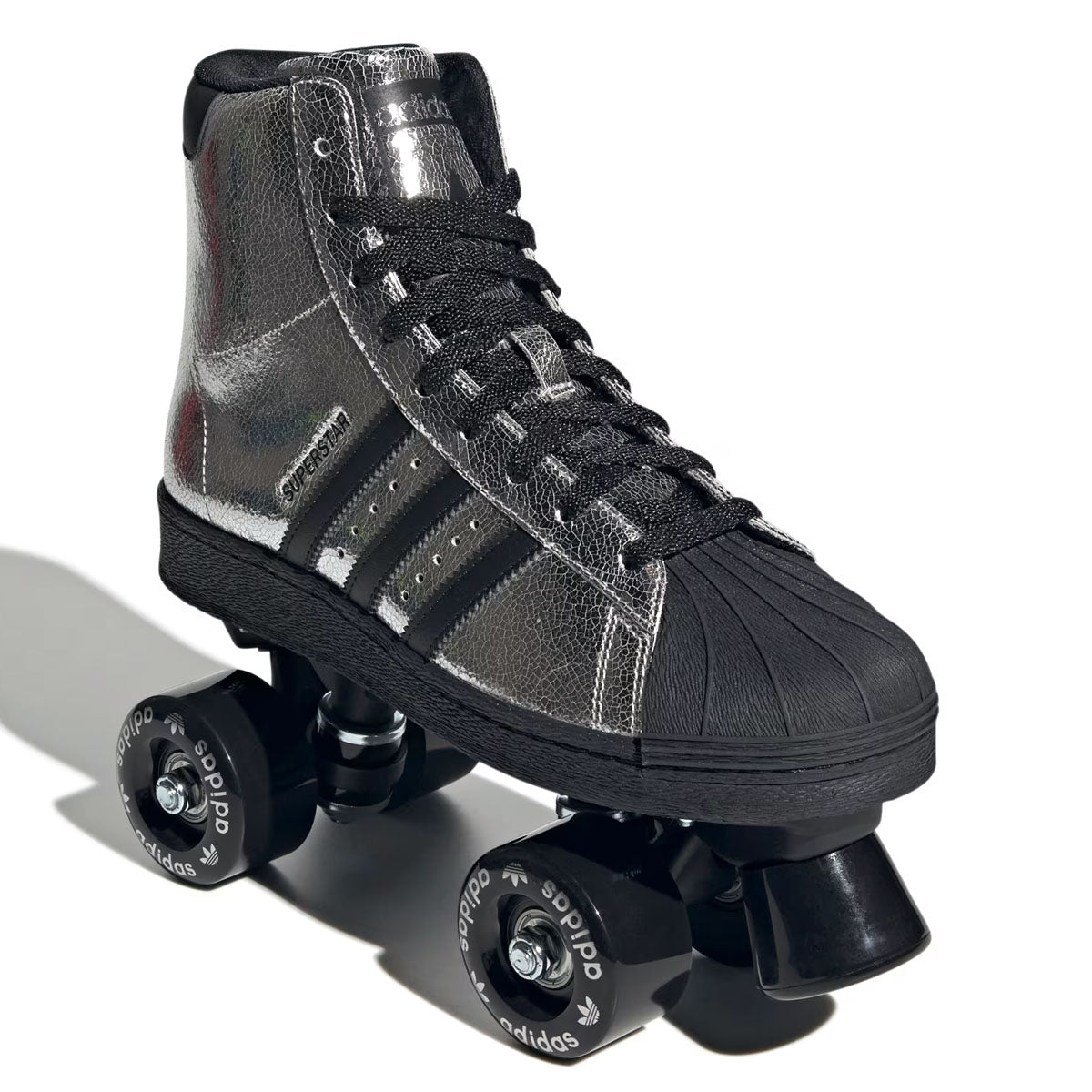 Wmns Superstar 82 Roller Skates 'Silver Metallic Core Black'