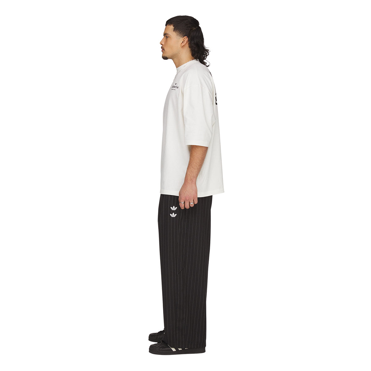 + Willy Chavarria Pinstripe Track Pant 'Black'