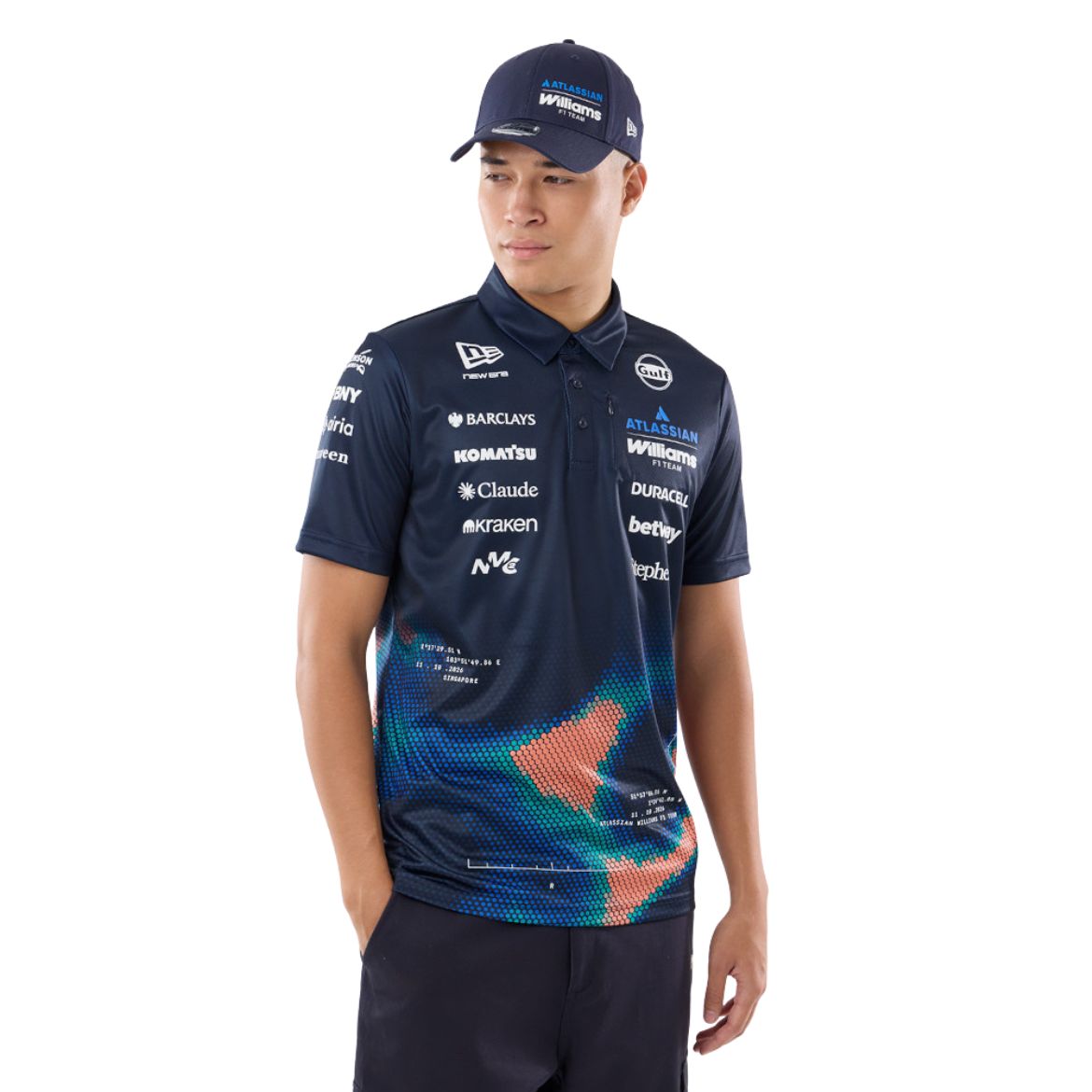 + Atlassian Williams F1 Team Singapore Edition Tech Polo 'Navy'