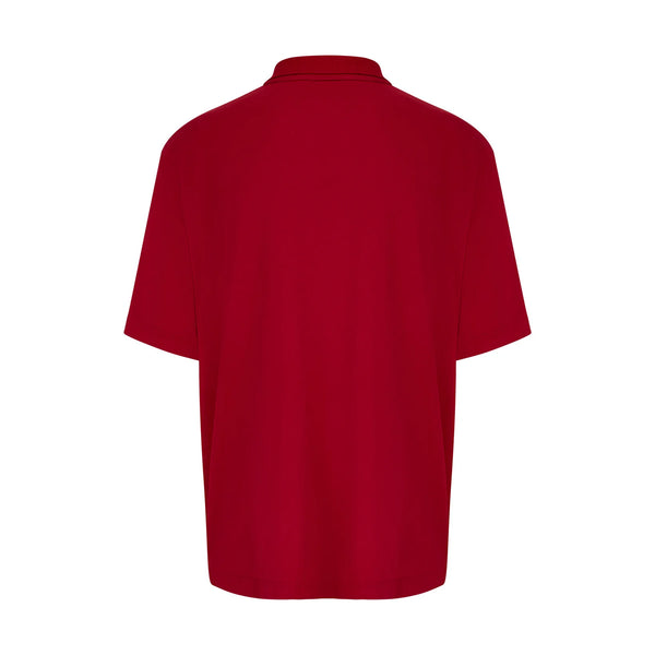 Oversized Pannelled Polo 'Red'