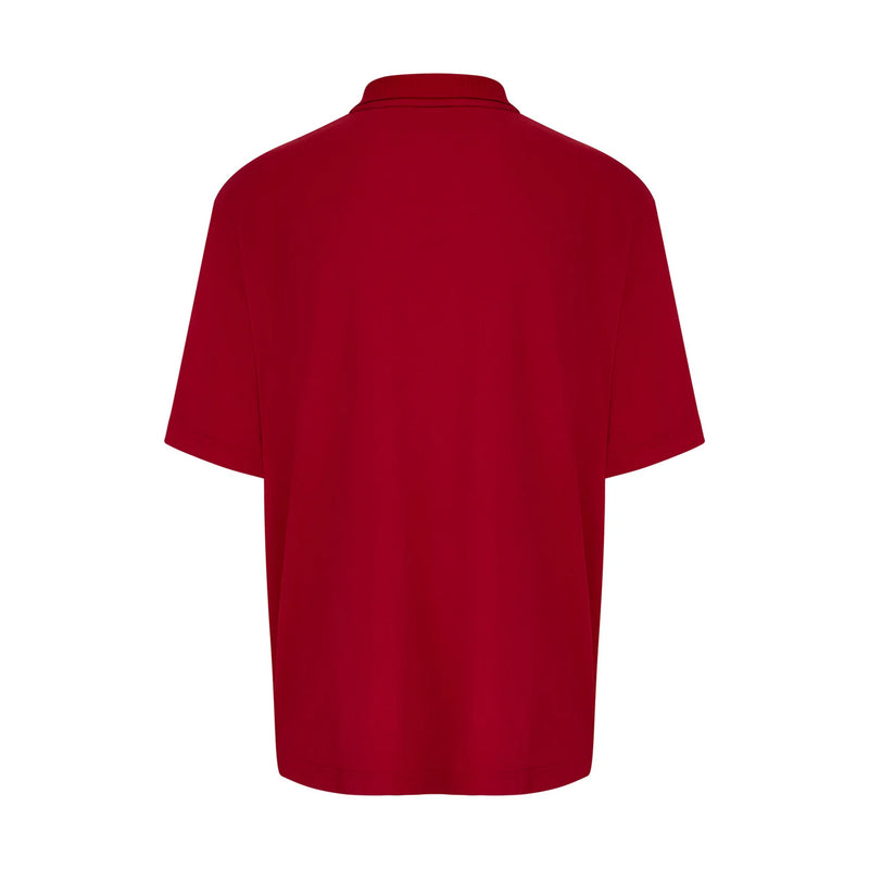 Oversized Pannelled Polo 'Red'