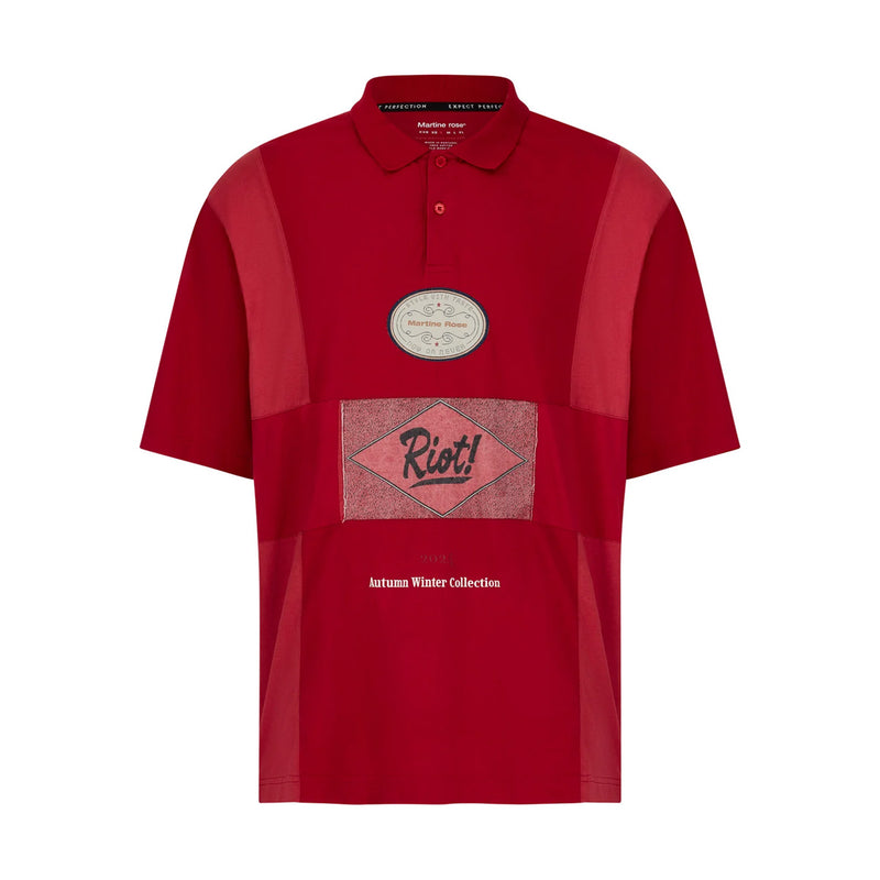 Oversized Pannelled Polo 'Red'