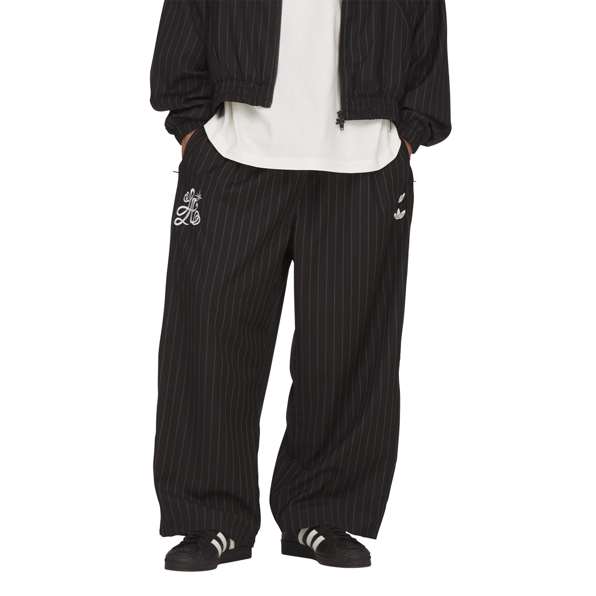 + Willy Chavarria Pinstripe Track Pant 'Black'