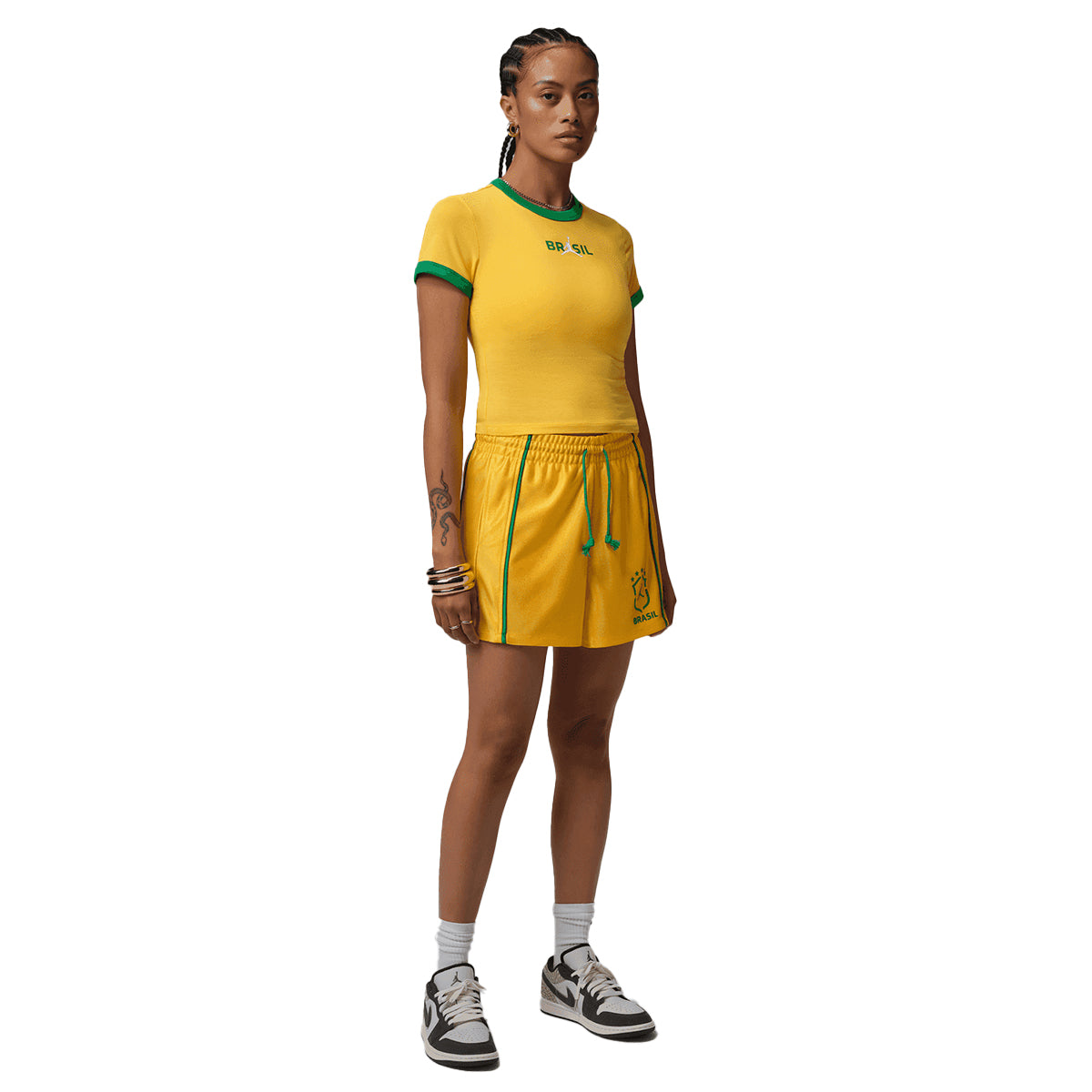 + Brasil Futebol Wmns Knit Shorts 'Varsity Maize'