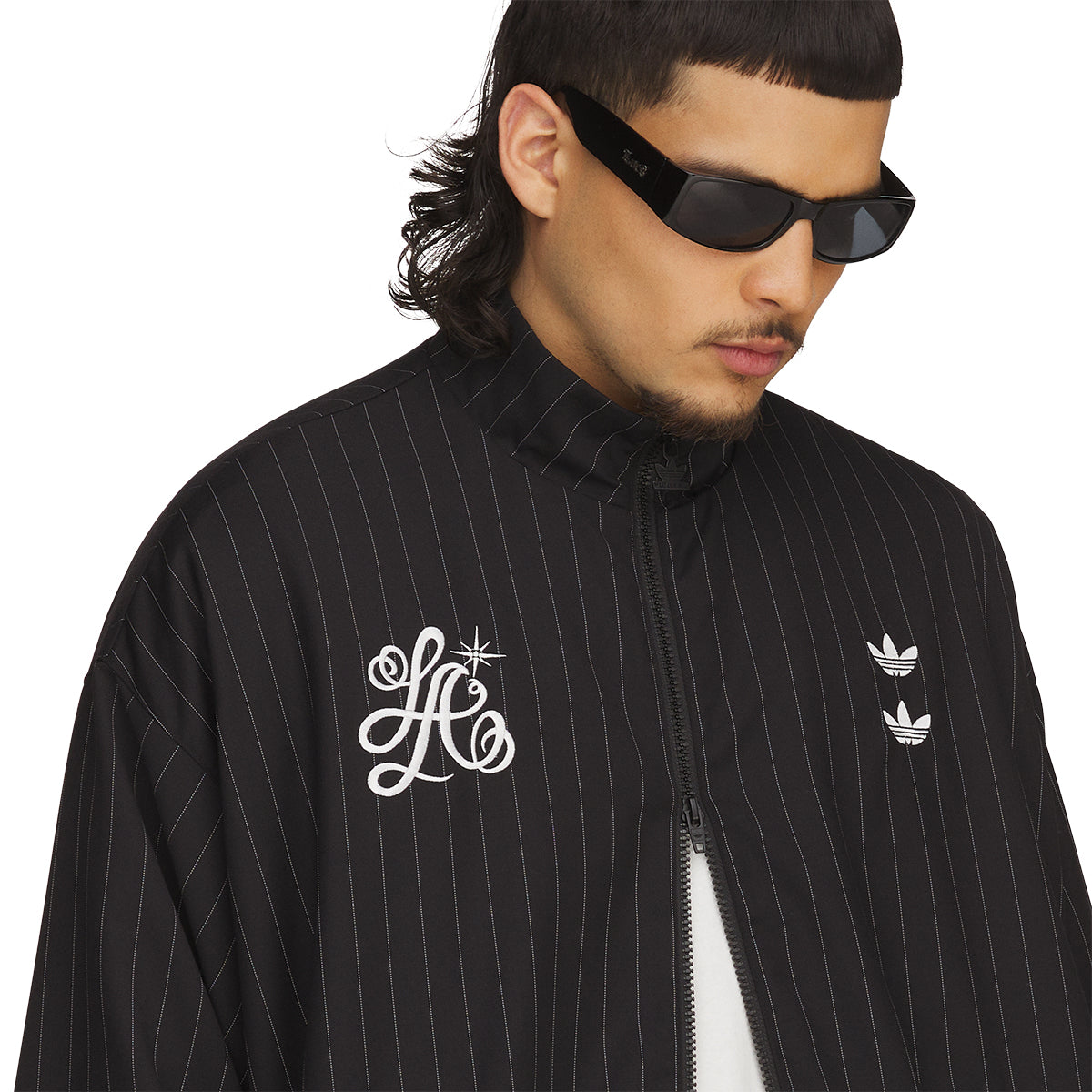 + Willy Chavarria Pinstripe Track Jacket 'Black'
