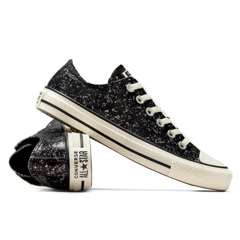 Converse all star black glitter low tops online