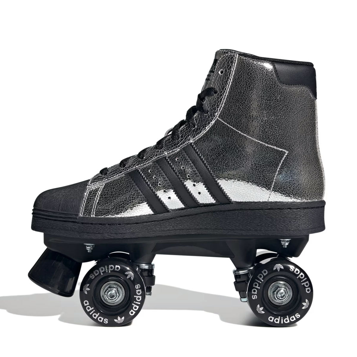 Wmns Superstar 82 Roller Skates 'Silver Metallic Core Black'