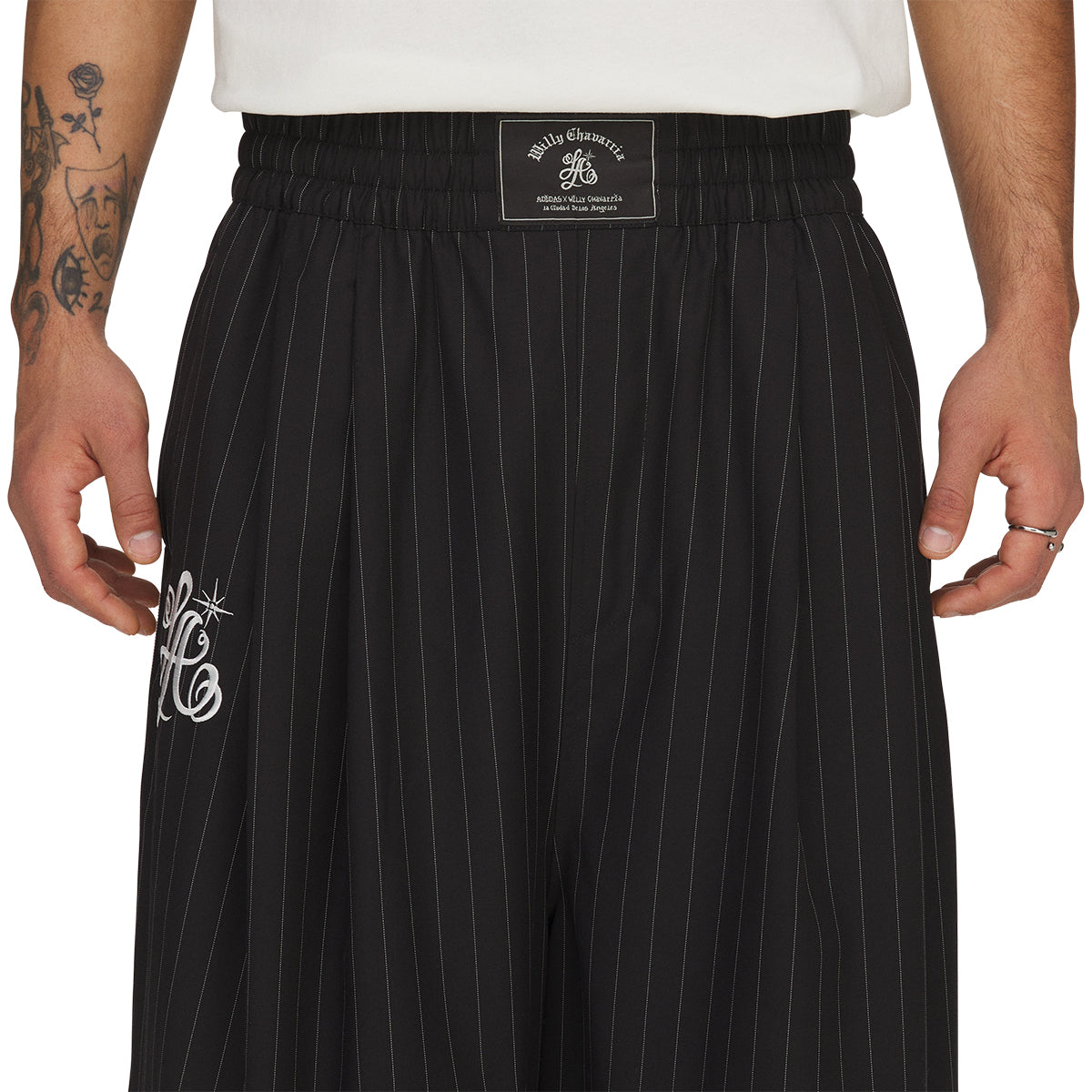 + Willy Chavarria Pinstripe Shorts 'Black White'