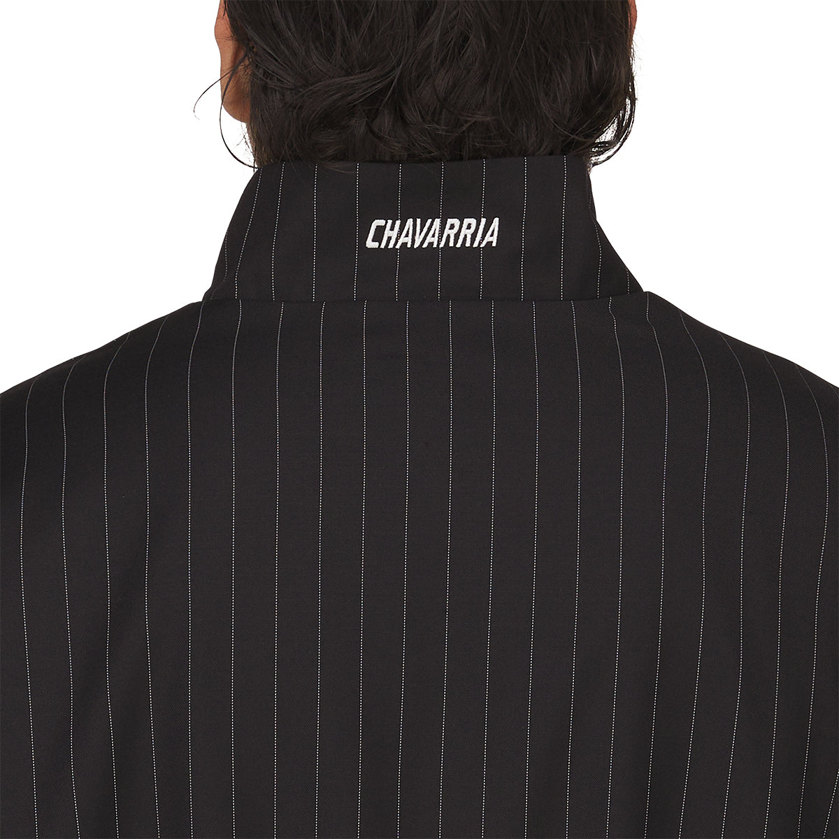 + Willy Chavarria Pinstripe Track Jacket 'Black'