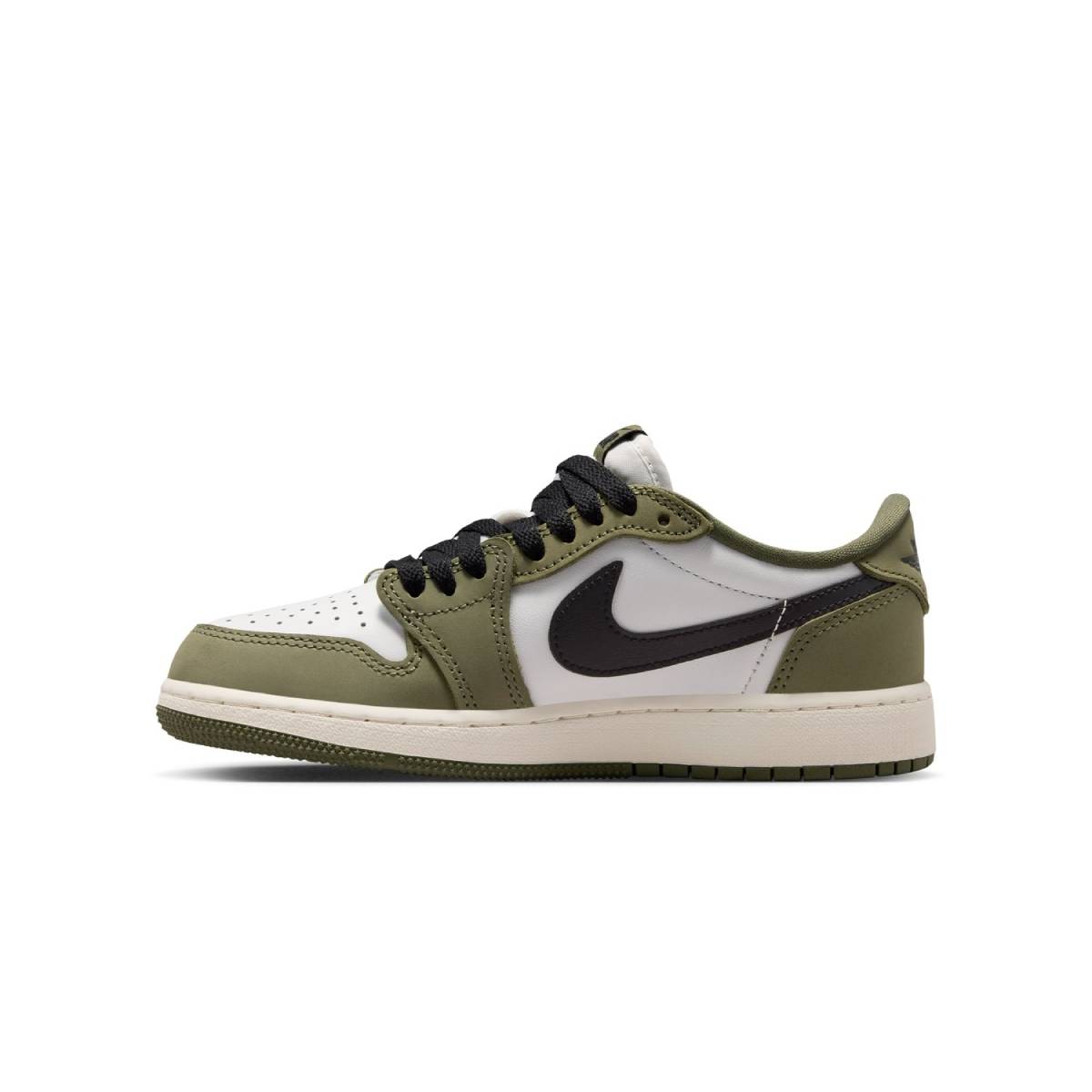 Kids Air Jordan 1 Retro Low OG ‘Medium Olive Summit White’