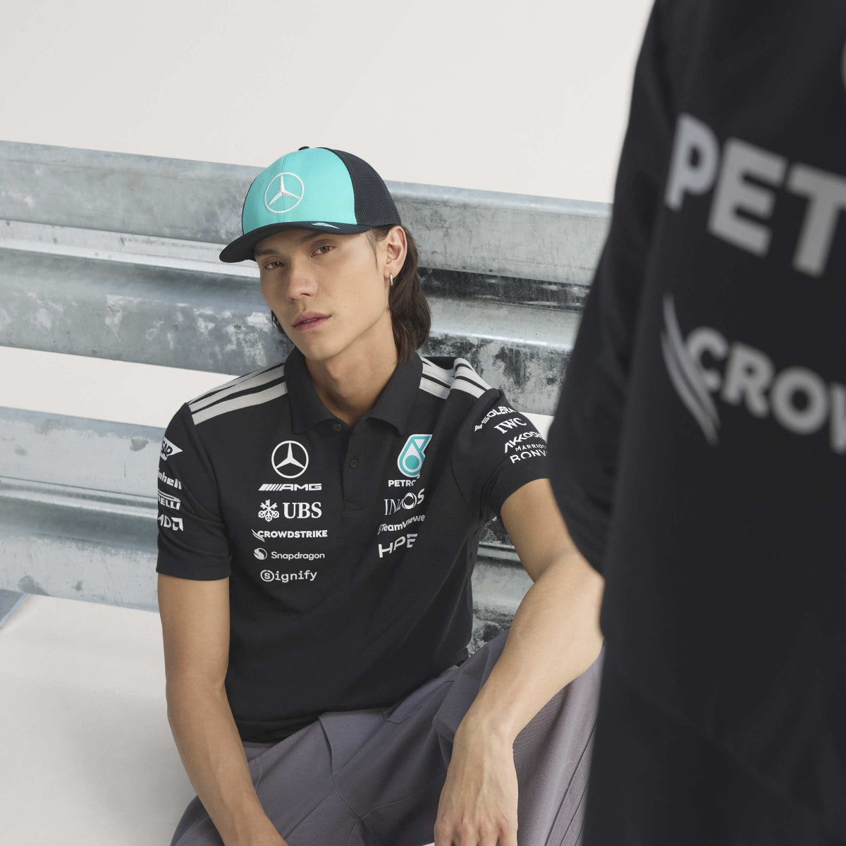 + Mercedes AMG Petronas F1 Team Engineers Polo Tee 'Black'