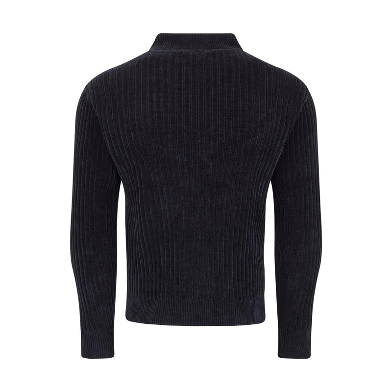 Chenille V-Neck Jumper 'Black Beige'