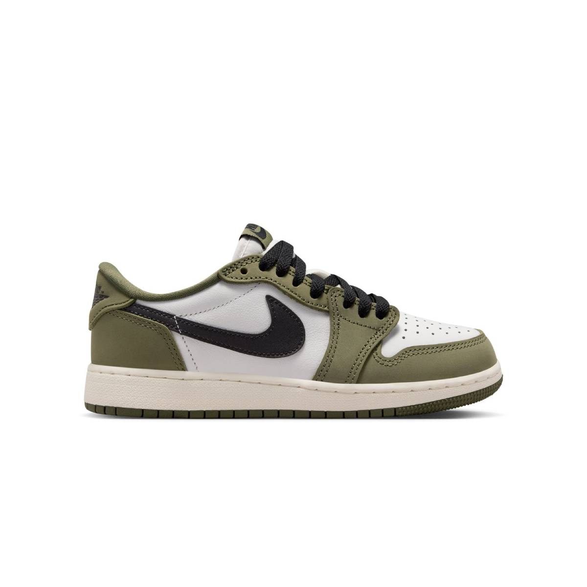Kids Air Jordan 1 Retro Low OG ‘Medium Olive Summit White’