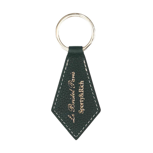 + Le Bristol Paris Faubourg Leather Keychain 'Forest Green Gold'