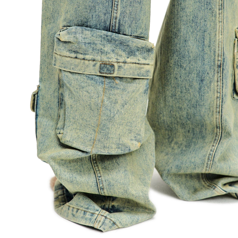 Simiz Denim Cargo Jeans 'Coated Yellow'