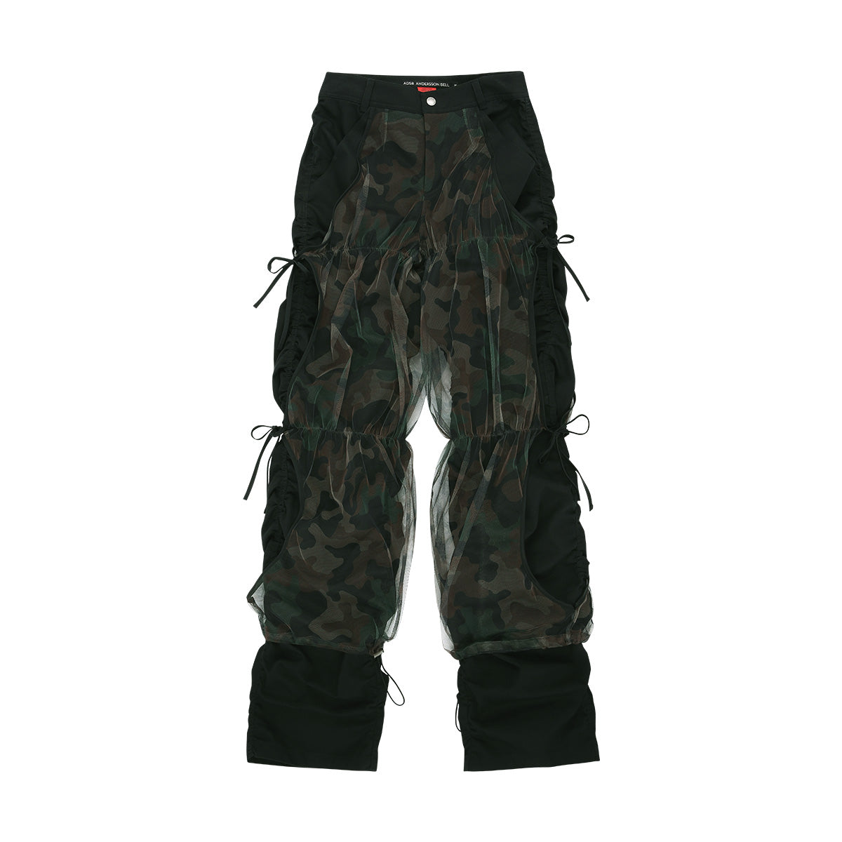 パンツ Andersson Bell camouflage pants Andersson Bell | Camouflage Mesh Layered Tying Pants 'Black