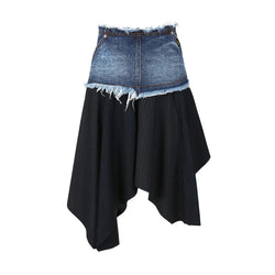 Denim Combination Fairy Skirt 'Navy'