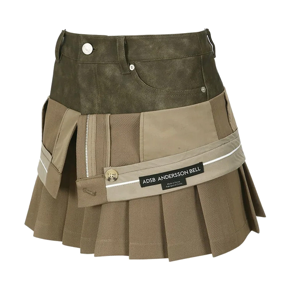 Inside Out Pleats Skirt 'Beige'