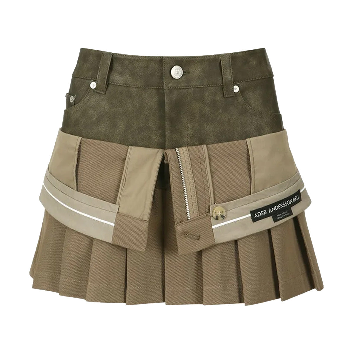 Inside Out Pleats Skirt 'Beige'