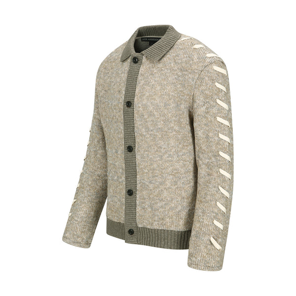 Unbleached Lace Up Cardigan 'Beige'