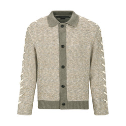 Unbleached Lace Up Cardigan 'Beige'