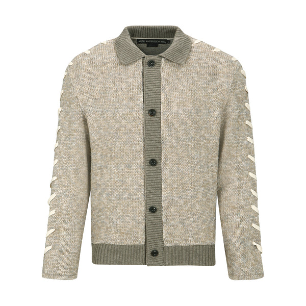 Unbleached Lace Up Cardigan 'Beige'